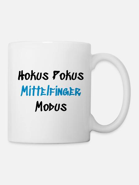 Hokus Pokus Mittelfinger - Tasse - Weiß
