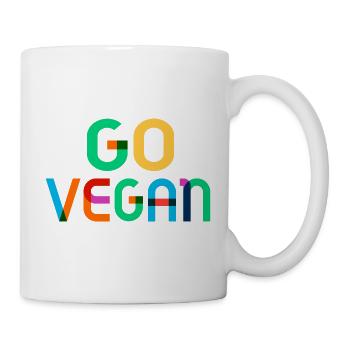 Idée de cadeau avec la devise "Go Vegan" (Allez Végétalien) - Mug blanc - blanc - Droite