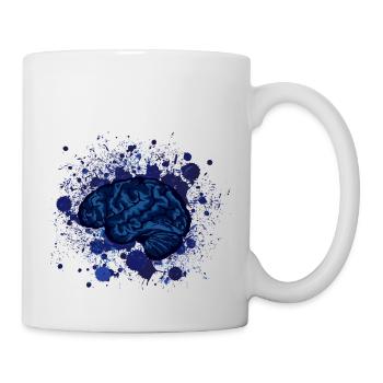 Gehirn Gehirne Design Phantasie Fleck - Tasse - Weiß - Rechts