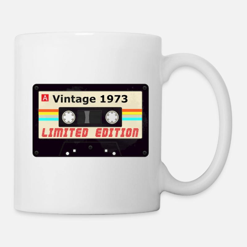 Vintage 1973 Limited Edition Tee Retro Cassette Ta - Mug blanc - blanc