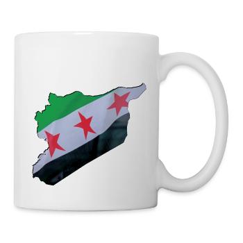 Drapeau de la Syrie sur la carte de la Syrie - Mug blanc - blanc - Droite