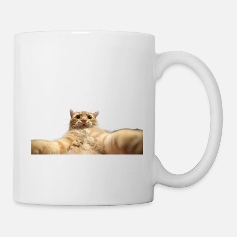 Chat selfie - Mug blanc - blanc