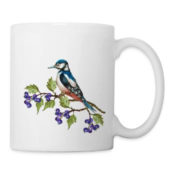 Bunter Vogel - Tasse - Weiß - Rechts