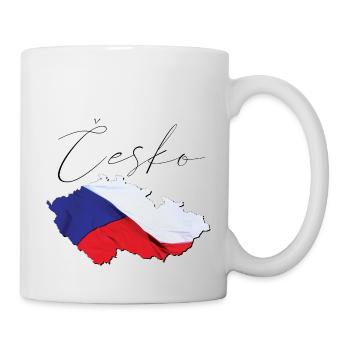 Tschechien Flagge in der Tschechien Landkarte CZ - Tasse - Weiß - Rechts