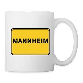 Mannheim Stadt Ortsschild - Tasse - Weiß - Rechts