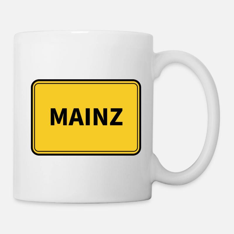 Mainz Stadt Ortsschild - Tasse - Weiß