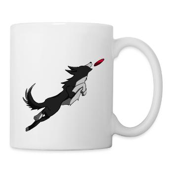 Border collie with frisbee - Mug - white - Right