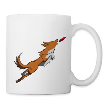 Discdog freestyle Entfernung Hund braun - Tasse - Weiß - Rechts