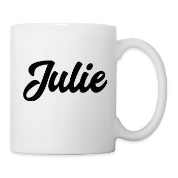Julie benutzerdefinierte Text Geburtstag Name - Tasse - Weiß - Rechts