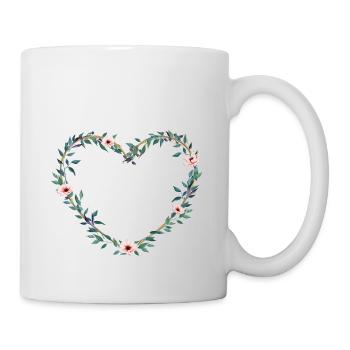 Herz Botanik Blumen personalisierbar - Tasse - Weiß - Rechts