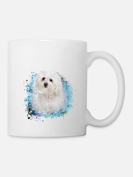 bologneser,malteser,graffiti,malerei - Tasse - Weiß