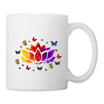 Ich liebe die Lotusblume, Lotus, Lotus Hoodies, Lot - Tasse - Weiß - Rechts