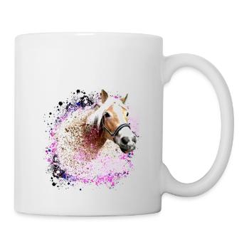 horse,haflinger, graffiti, painting, blue, horses, - Mug - white - Right