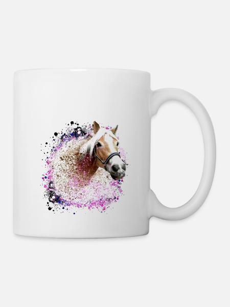 pferd,haflinger, graffiti, malerei, blau, pferde, - Tasse - Weiß