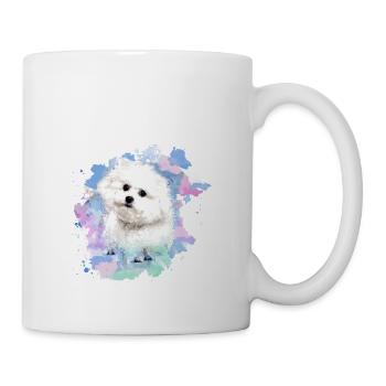 bichon frisé, malteser, dog, watercolour, watercolour - Mug - white - Right