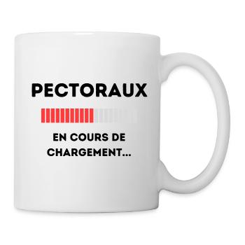 Pectoraux en cours de chargement sport musculation - Mug blanc - blanc - Droite