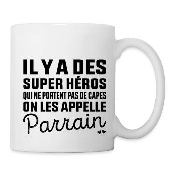 Super Héros sans Cape Parrain - Mug blanc - blanc - Droite