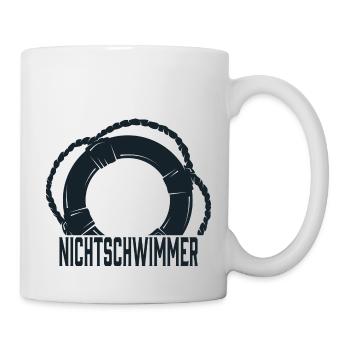 Nichtschwimmer Bademeister Lifeguard Freibad Witz - Tasse - Weiß - Rechts