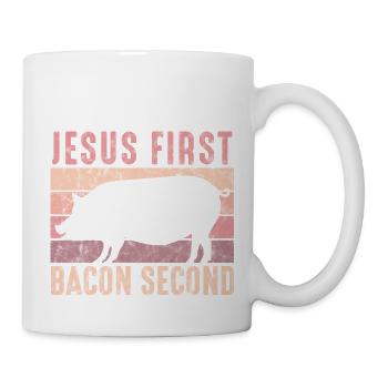 Design For Bacon Lovers Jesus First Bacon Second - Mug - white - Right