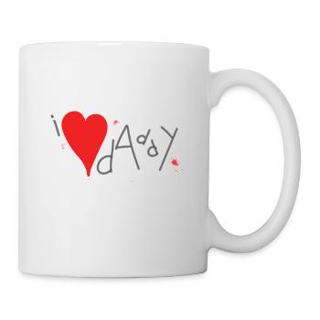 I love daddy with red heart - Mug - white - Right