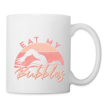 Funny Swimming Eat My Bubbles - Tasse - Weiß - Rechts
