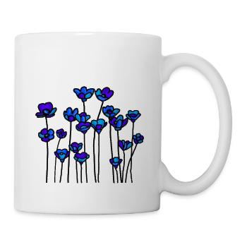 Prairie fleurie bleu noir - Mug blanc - blanc - Droite