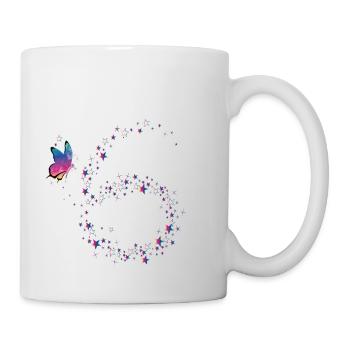 Butterfly - ich bin endlich 6 - Tasse - Weiß - Rechts