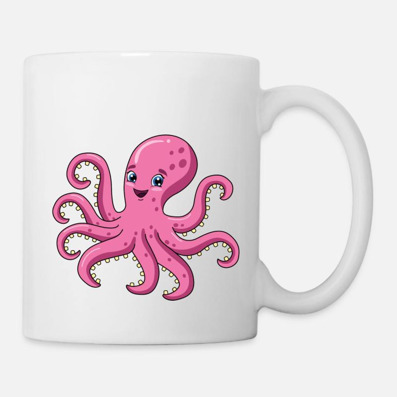 Octopus Cartoon - Mug - white