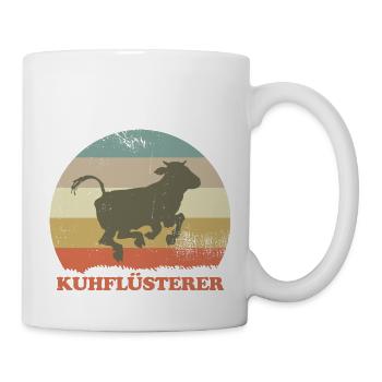 Kuhflüsterer Landwirt Viehwirt Bauer - Tasse - Weiß - Rechts