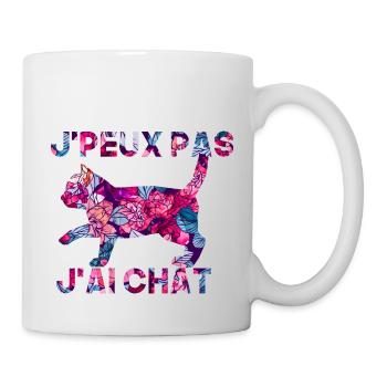 j'peux pas j'ai chat - Mug blanc - blanc - Droite