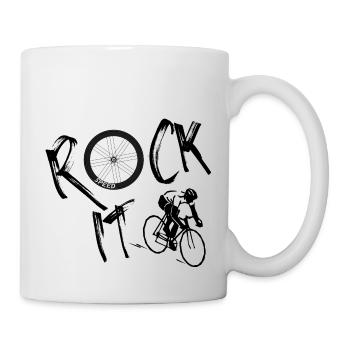 Rad fahren rockt - Tasse - Weiß - Rechts