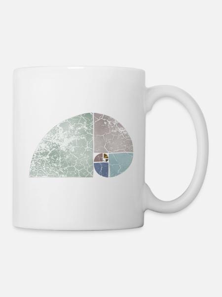 Fibonacci Spiral Sequence - Light Colored 1 - Mug - white