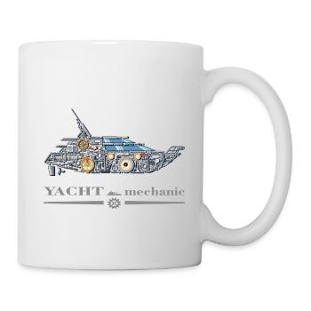 Yacht Boat Steering Wheel Mechanic - Mug - white - Right