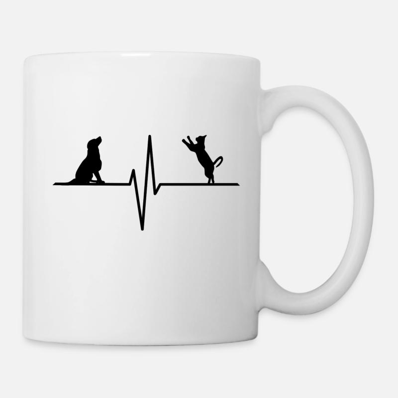 Coeur de chien de chat battement - Mug blanc - blanc