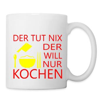 Koch kochen backen - Tasse - Weiß - Rechts