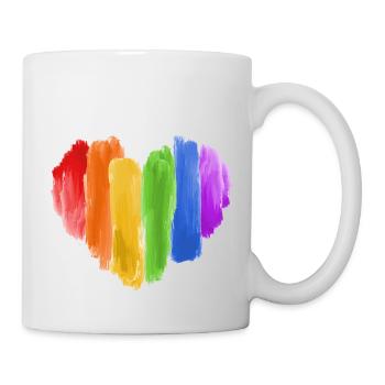 Arc-en-ciel LGBT Coeur Gay Pride Csd - Mug blanc - blanc - Droite