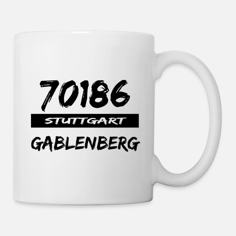70186 Stuttgart Gablenberg Tshirt Postleitzahl - Tasse - Weiß