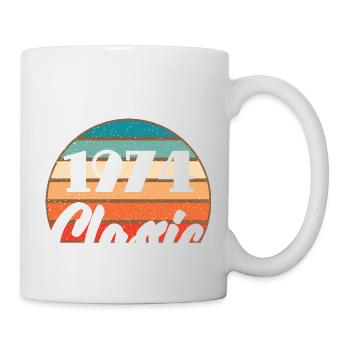Anniversary Birthday 1974 Classic Colors Design - Tasse - Weiß - Rechts
