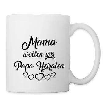 Mama Papa Heirat Antrag lustiges Geschenk - Tasse - Weiß - Rechts