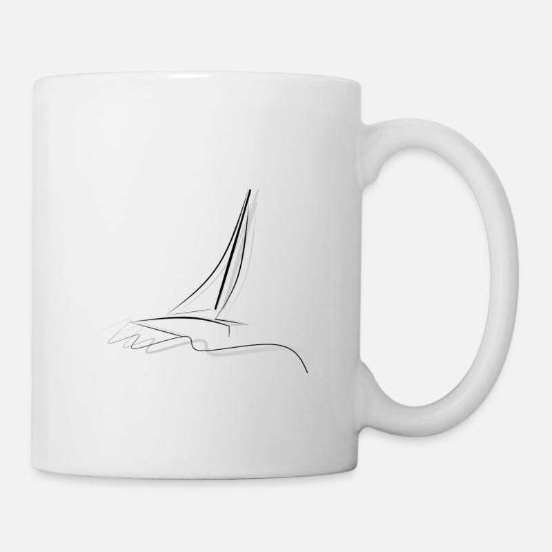 Bateau, dessin - Mug blanc - blanc