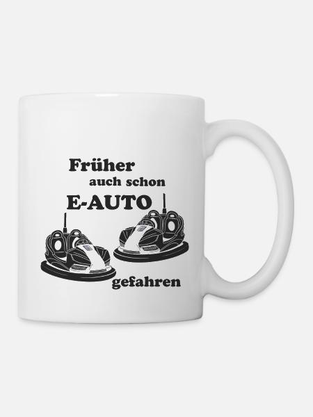 E Auto gefahren Elektro - Tasse - Weiß