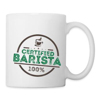 Certified Barista 100% Funny Coffee Lover Gift - Mug blanc - blanc - Droite