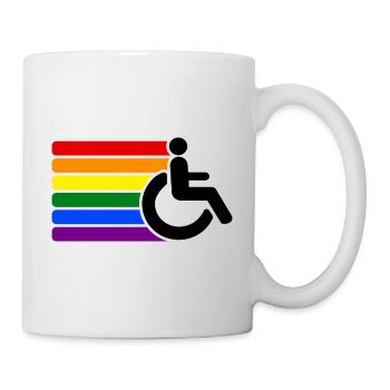 Rollstuhl Regenbogen Behindert - Tasse - Weiß - Rechts