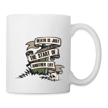tombe banderole cimetiere citation crane tete de - Mug blanc - blanc - Droite