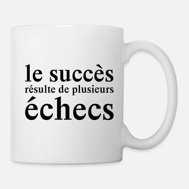 le succès résulte de plusieurs échecs (motivation) - Mug blanc - blanc