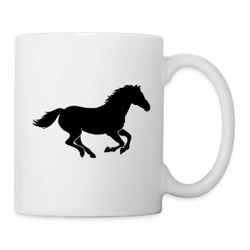 Pferd Silhouette Reiten Pferderennen - Tasse - Weiß - Rechts