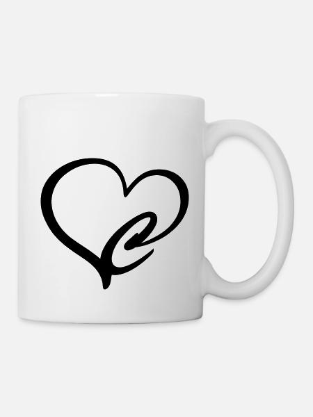 Herz Buchstabe C - Tasse - Weiß