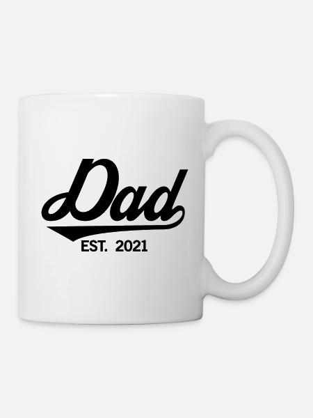 2021, Soon To Be Dad, Schwangerschaftsenthüllung - Tasse - Weiß