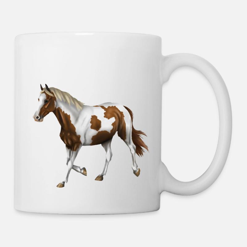 Pferdemotiv Fuchsschecke - Tasse - Weiß