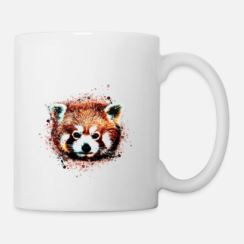 Panda roux, graffiti, peinture, ours panda, ours, marron - Mug blanc - blanc